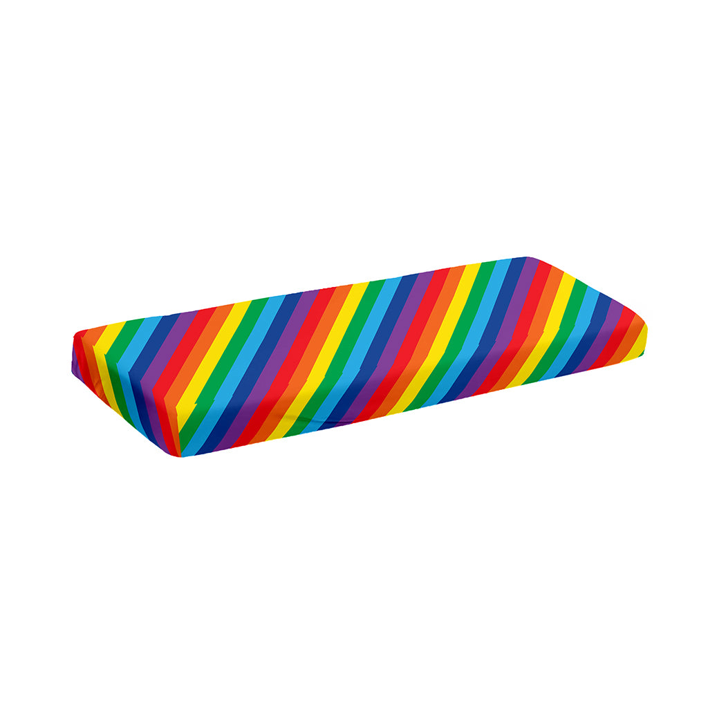 Rainbow Diagonal Striped Pattern Print Piano Keyboard Cover