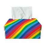 Rainbow Diagonal Striped Pattern Print Rectangle Tissue Box Cover