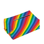 Rainbow Diagonal Striped Pattern Print Rectangle Tissue Box Cover