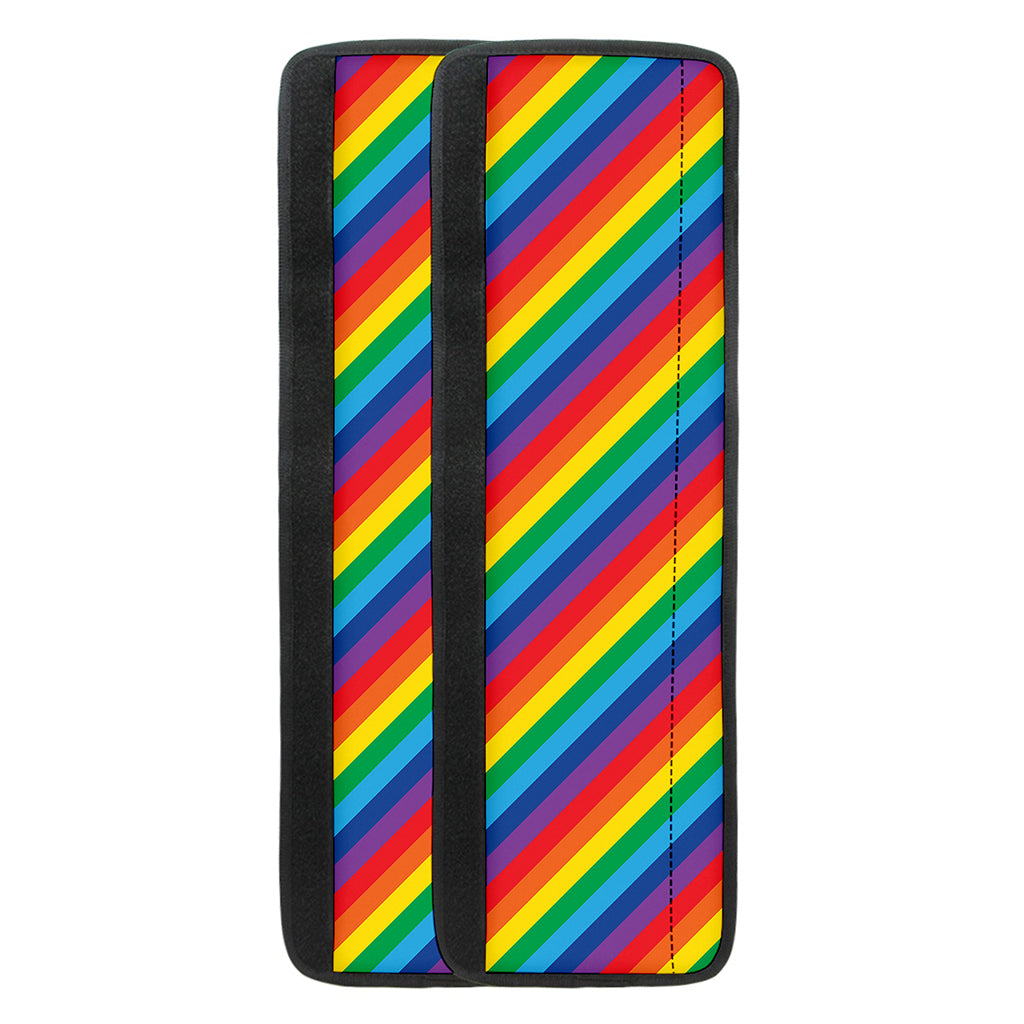 Rainbow Diagonal Striped Pattern Print Refrigerator Handle Covers