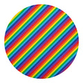 Rainbow Diagonal Striped Pattern Print Round Blanket