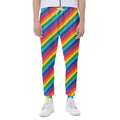Rainbow Diagonal Striped Pattern Print Joggers