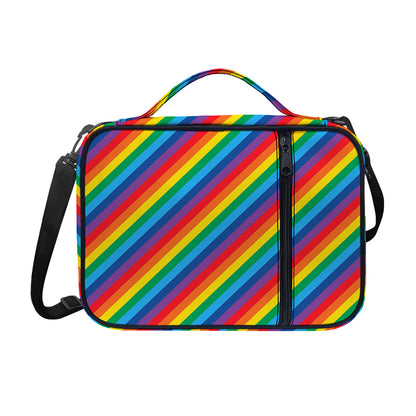 Rainbow Diagonal Striped Pattern Print Shoulder Strap Bible Bag