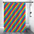 Rainbow Diagonal Striped Pattern Print Shower Curtain