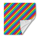 Rainbow Diagonal Striped Pattern Print Silk Bandana