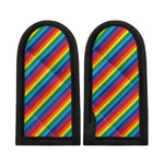 Rainbow Diagonal Striped Pattern Print Skillet Handle Cover