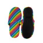 Rainbow Diagonal Striped Pattern Print Slippers