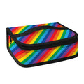 Rainbow Diagonal Striped Pattern Print Small Lunch Bag