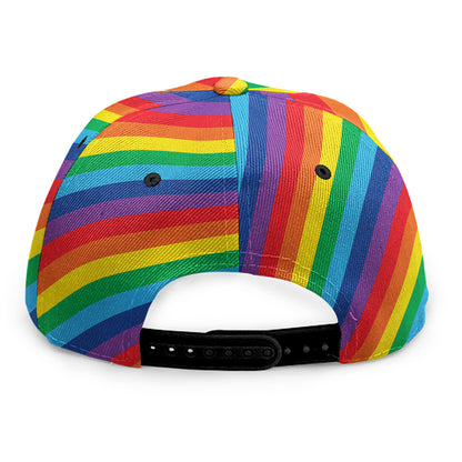 Rainbow Diagonal Striped Pattern Print Snapback Cap