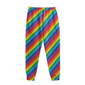 Rainbow Diagonal Striped Pattern Print Sweatpants