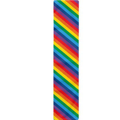 Rainbow Diagonal Striped Pattern Print Table Runner