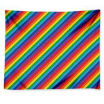Rainbow Diagonal Striped Pattern Print Tapestry