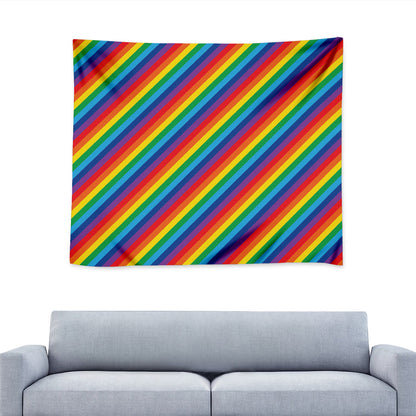 Rainbow Diagonal Striped Pattern Print Tapestry