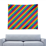 Rainbow Diagonal Striped Pattern Print Tapestry