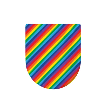 Rainbow Diagonal Striped Pattern Print Toilet Lid Cover