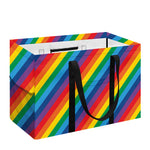 Rainbow Diagonal Striped Pattern Print Utility Tote Bag