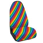 Rainbow Diagonal Striped Pattern Print Waterproof Car Seat Cover