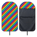 Rainbow Diagonal Striped Pattern Print Waterproof Car Seat Cover