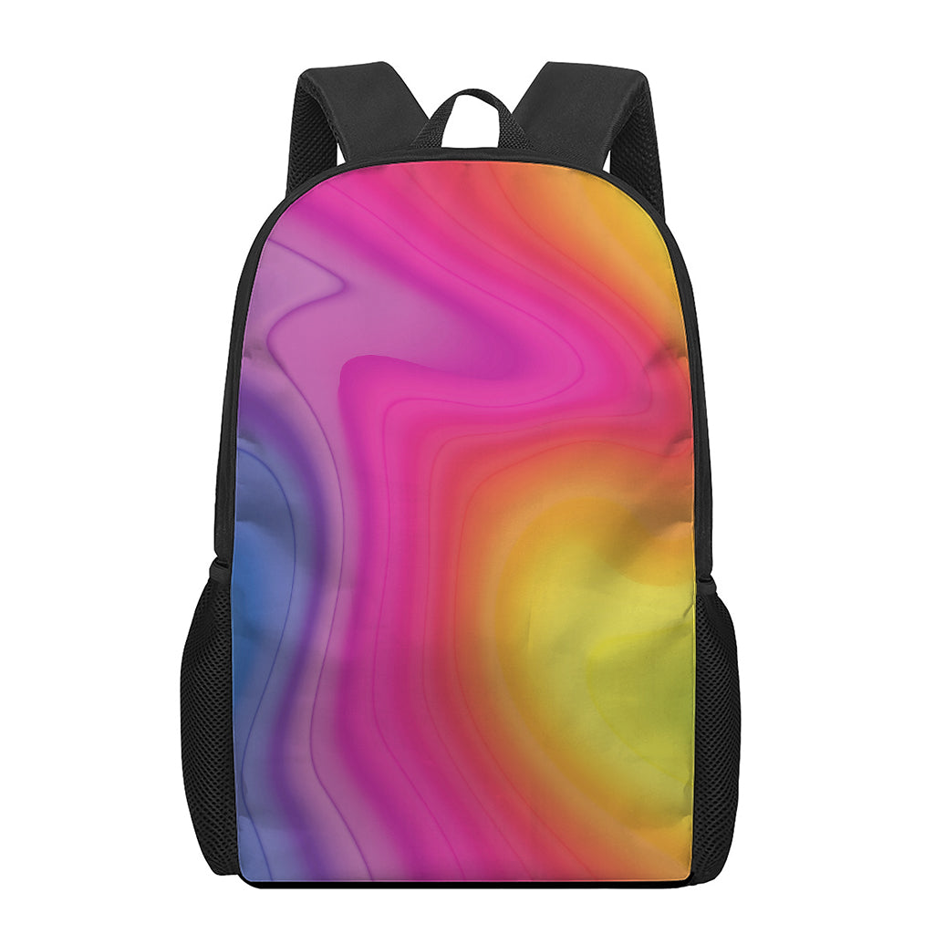 Rainbow Flow Print 17 Inch Backpack
