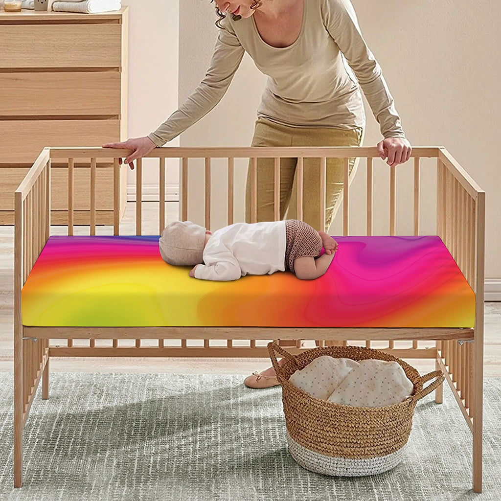 Rainbow Flow Print Baby Crib Sheet