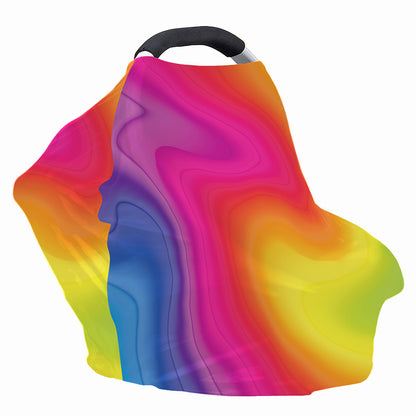 Rainbow Flow Print Baby Seat Cover
