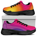 Rainbow Flow Print Black Chunky Shoes