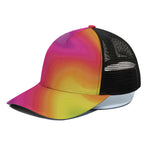 Rainbow Flow Print Black Mesh Trucker Cap