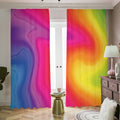 Rainbow Flow Print Dimout Pencil Pleat Curtains