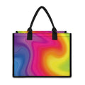 Rainbow Flow Print Canvas Tote Bag