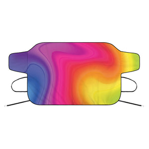 Rainbow Flow Print Car Windshield Snow Cover