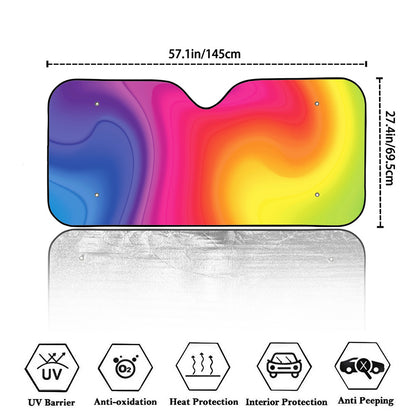 Rainbow Flow Print Car Windshield Sun Shade