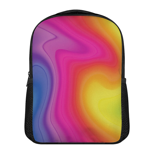 Rainbow Flow Print Casual Backpack