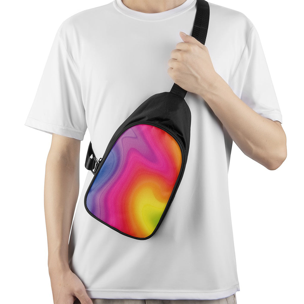 Rainbow Flow Print Chest Bag