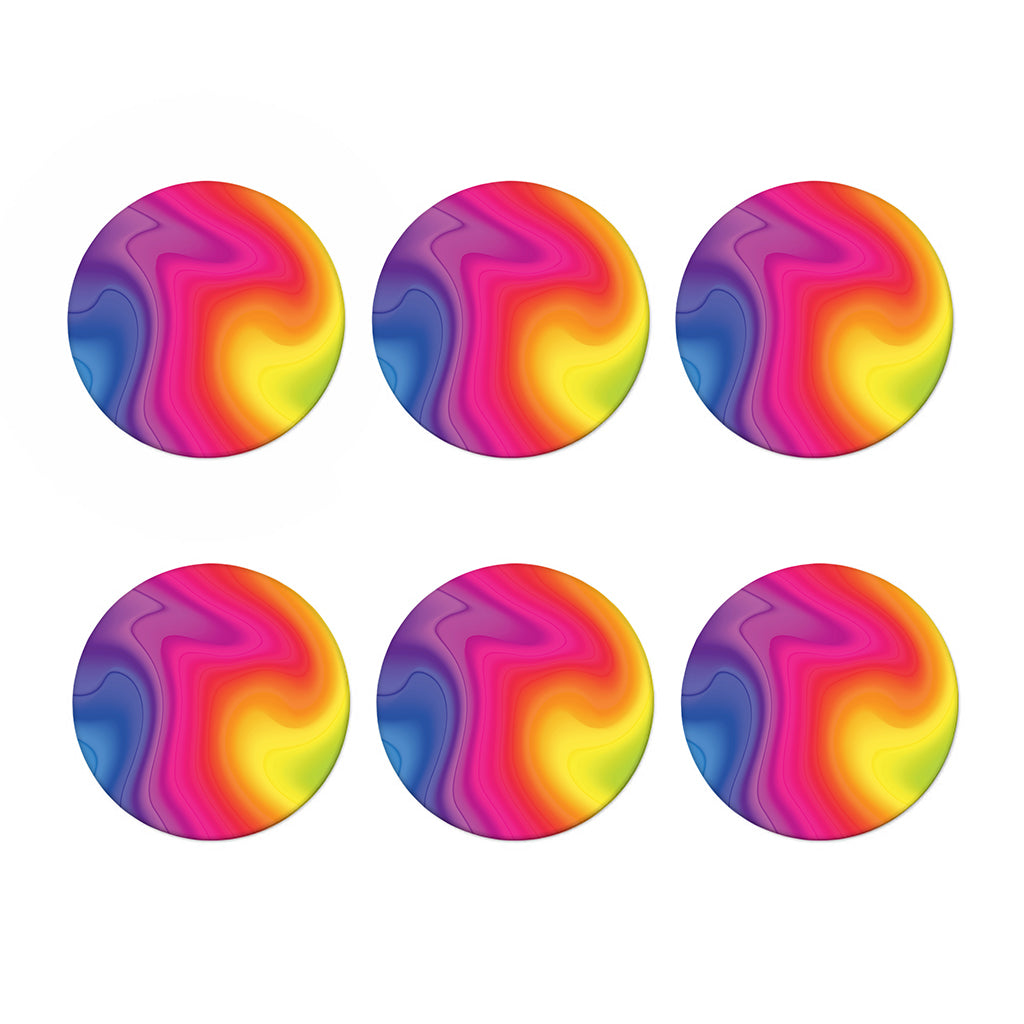 Rainbow Flow Print Coaster Set