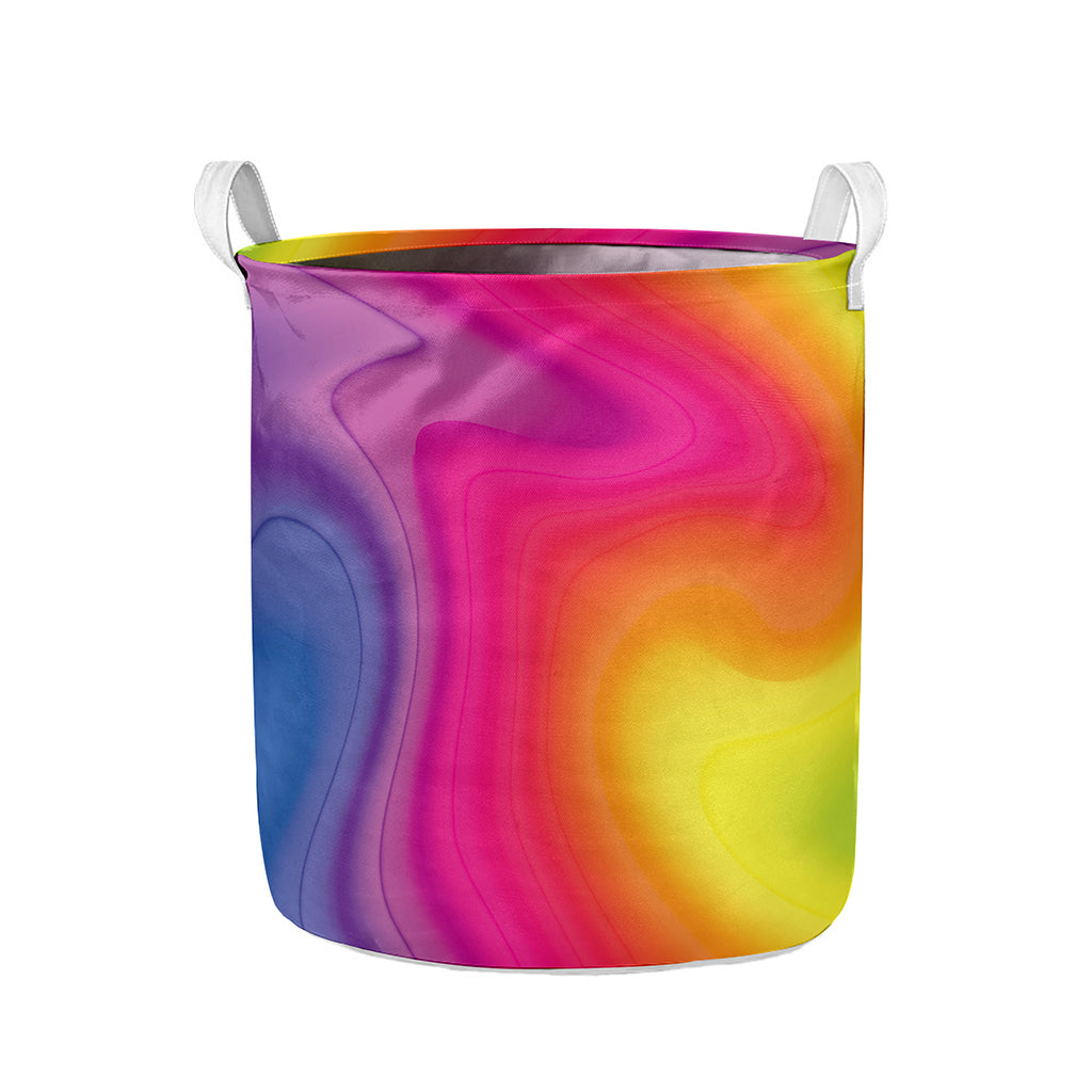 Rainbow Flow Print Collapsible Laundry Basket