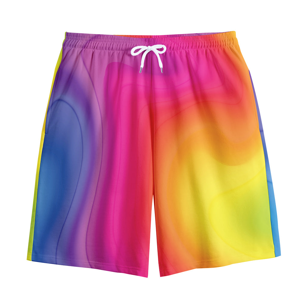 Rainbow Flow Print Cotton Shorts