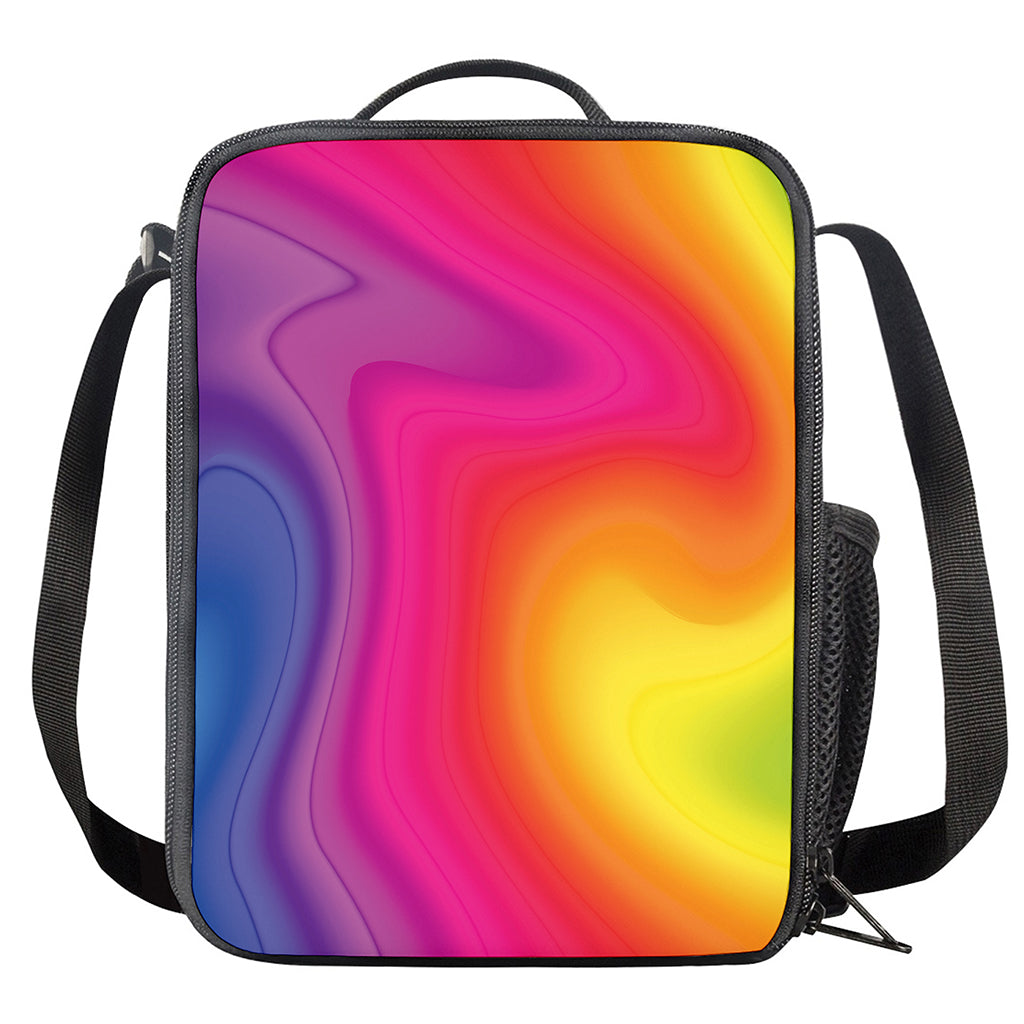 Rainbow Flow Print Crossbody Lunch Bag