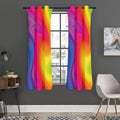 Rainbow Flow Print Grommet Curtain Panels