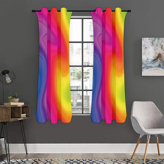Rainbow Flow Print Curtain