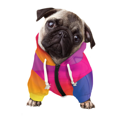 Rainbow Flow Print Dog Zip Up Hoodie
