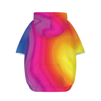 Rainbow Flow Print Dog Zip Up Hoodie