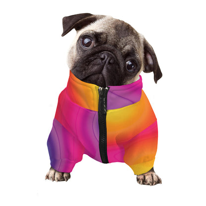 Rainbow Flow Print Dog Zip Up Jacket