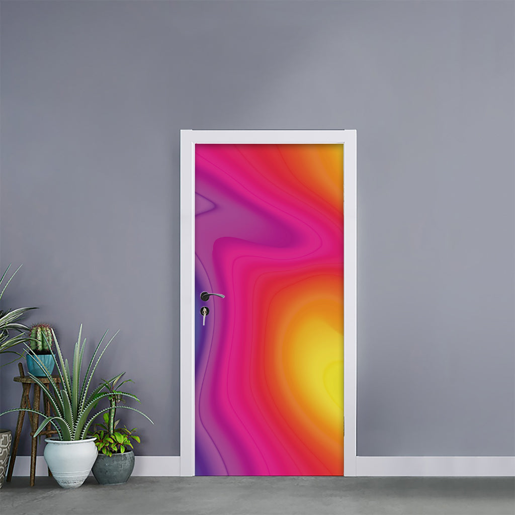 Rainbow Flow Print Door Sticker