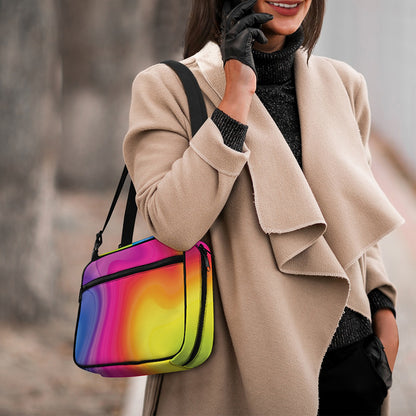 Rainbow Flow Print Double Strap Bible Bag