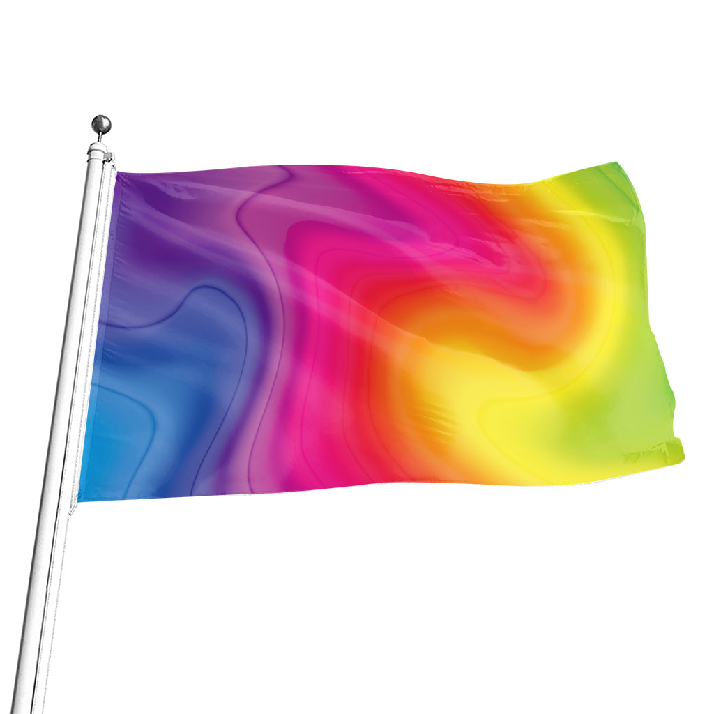 Rainbow Flow Print Flag