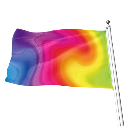 Rainbow Flow Print Flag