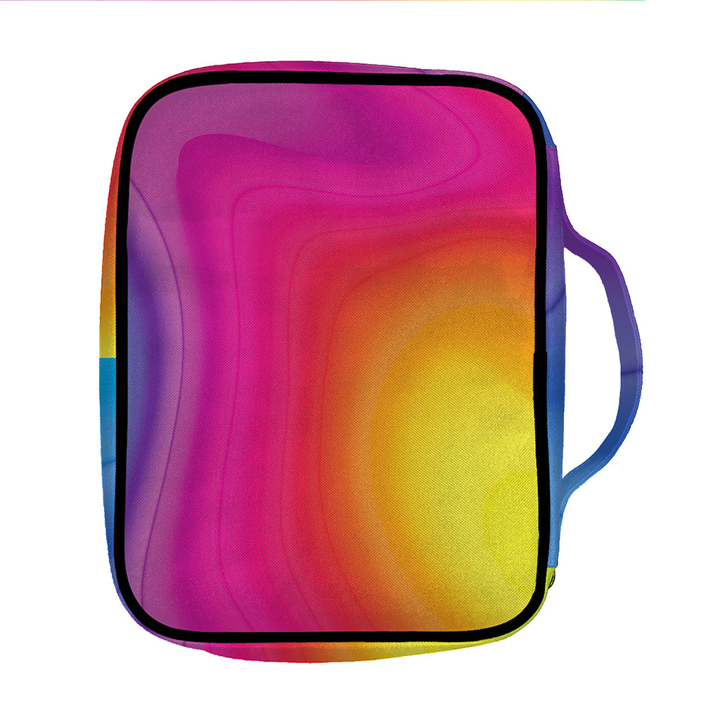 Rainbow Flow Print Front Pocket Bible Bag
