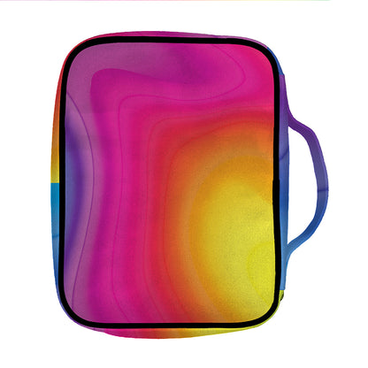 Rainbow Flow Print Front Pocket Bible Bag