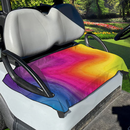 Rainbow Flow Print Golf Cart Seat Cover