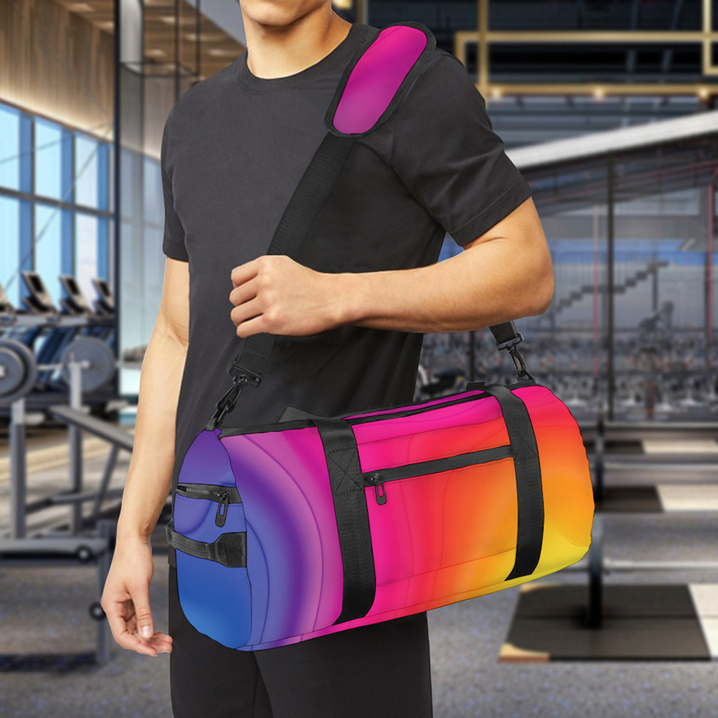 Rainbow Flow Print Gym Bag